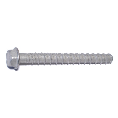 Red Head Tapcon Concrete Screw, 1/2" Dia., Hex, 5 in L, Steel Zinc Plated, 25 PK 08869